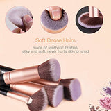 Set de brochas para maquillaje, Gloriz Conjunto de 14 brochas profesionales, Brochas para sombra de ojos y rostro, Regalo ideal, Color oro rosa (brochas)