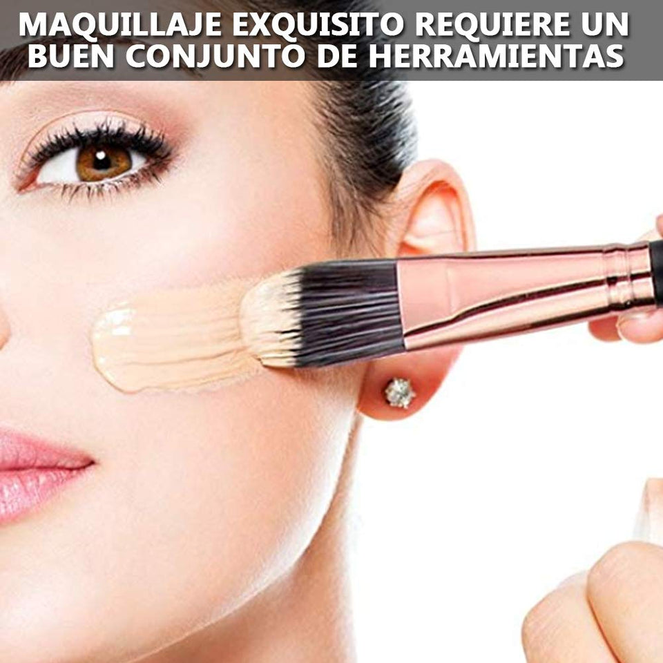 Base Maquillaje Professional Set de Brochas - RFAIKA 12 Piezas Pinceles de Maquillaje Suaves Belleza Maquillaje, Sombras de Ojos set de Brochas Cosmético Fundación Ojo Cara Sonrojo Cepillos Polvos Maquillaje (Rosa)