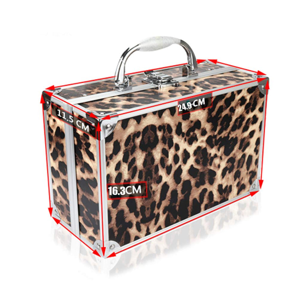 JWR Estuche de cosméticos Kit de Maquillaje Sombra de Ojos Rubor Espejo Corrector Lápiz Labial Estuche Maletas,Gold