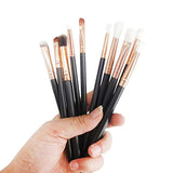 Brochas para ojos, Gloriz 12 Piezas Brochas Ojos, Base Maquillaje Professional, Set de Brochas, Pinceles de Maquillaje, Color Negro