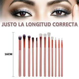 Base Maquillaje Professional Set de Brochas - RFAIKA 12 Piezas Pinceles de Maquillaje Suaves Belleza Maquillaje, Sombras de Ojos set de Brochas Cosmético Fundación Ojo Cara Sonrojo Cepillos Polvos Maquillaje (Rosa)