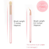 Qivange Brochas de Ojos Kit de Brochas de Maquillaje con Bolsa (12pcs Rosado con Oro Rosa)