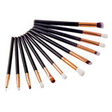 Brochas para ojos, Gloriz 12 Piezas Brochas Ojos, Base Maquillaje Professional, Set de Brochas, Pinceles de Maquillaje, Color Negro