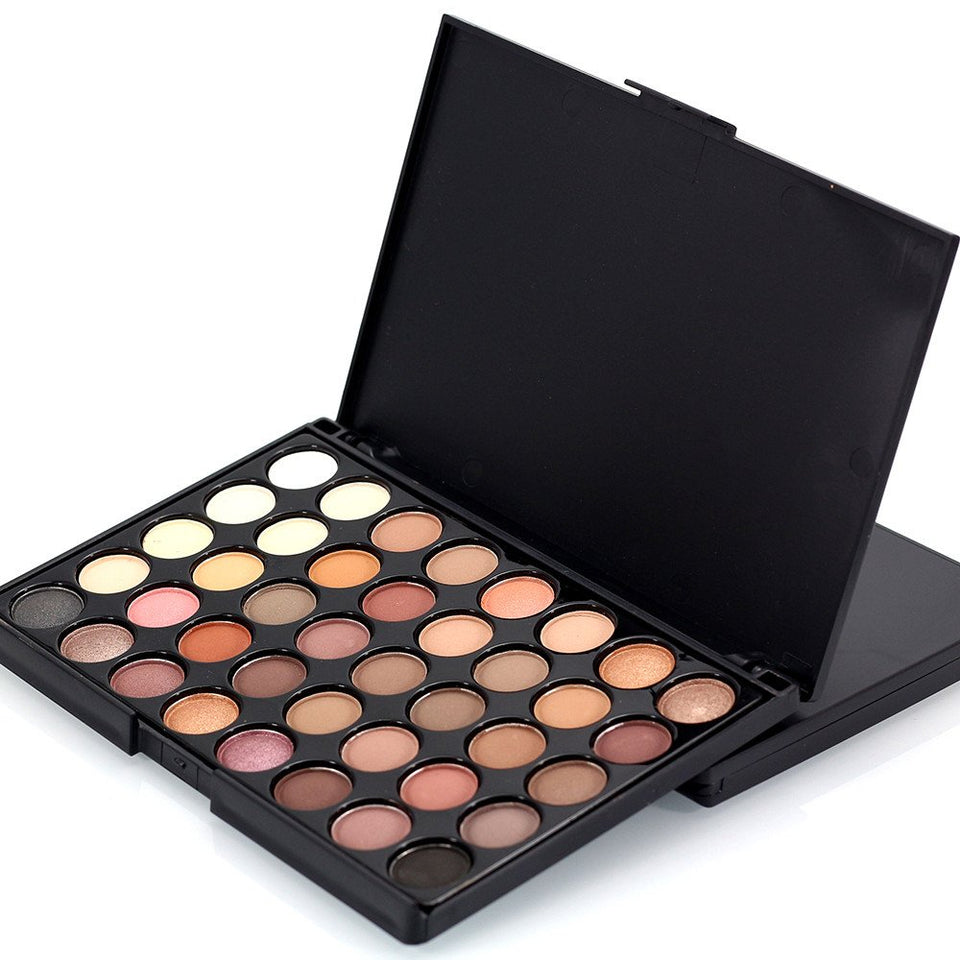 Hennta ¡Nuevo Cosmetic Matte Eyeshadow Cream Paleta de Maquillaje Shimmer Set 40 Color + Brush Set