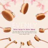 JSBelle Set de 10 Brochas de Maquillaje, Cepillo de maquillaje oval cepillo de dientes, Brocha de maquillaje en polvo de base de maquillaje (Oro rosa)