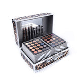 JWR Estuche de cosméticos Kit de Maquillaje Sombra de Ojos Rubor Espejo Corrector Lápiz Labial Estuche Maletas,Gold