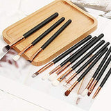 Brochas para ojos, Gloriz 12 Piezas Brochas Ojos, Base Maquillaje Professional, Set de Brochas, Pinceles de Maquillaje, Color Negro
