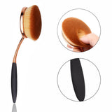 JSBelle Set de 10 Brochas de Maquillaje, Cepillo de maquillaje oval cepillo de dientes, Brocha de maquillaje en polvo de base de maquillaje (Oro rosa)