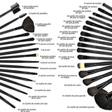 Base Maquillaje Professional Set de Brochas - RFAIKA 32 Piezas Pinceles de Maquillaje Suaves Belleza Maquillaje - Sombras de Ojos Set de Brochas Cosmético Fundación Ojo Cara Sonrojo Cepillos Polvos Maquillaje (negro)