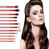 Base Maquillaje Professional Set de Brochas - RFAIKA 12 Piezas Pinceles de Maquillaje Suaves Belleza Maquillaje, Sombras de Ojos set de Brochas Cosmético Fundación Ojo Cara Sonrojo Cepillos Polvos Maquillaje (Rosa)