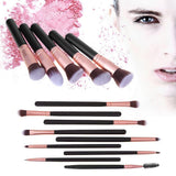 Set de brochas para maquillaje, Gloriz Conjunto de 14 brochas profesionales, Brochas para sombra de ojos y rostro, Regalo ideal, Color oro rosa (brochas)