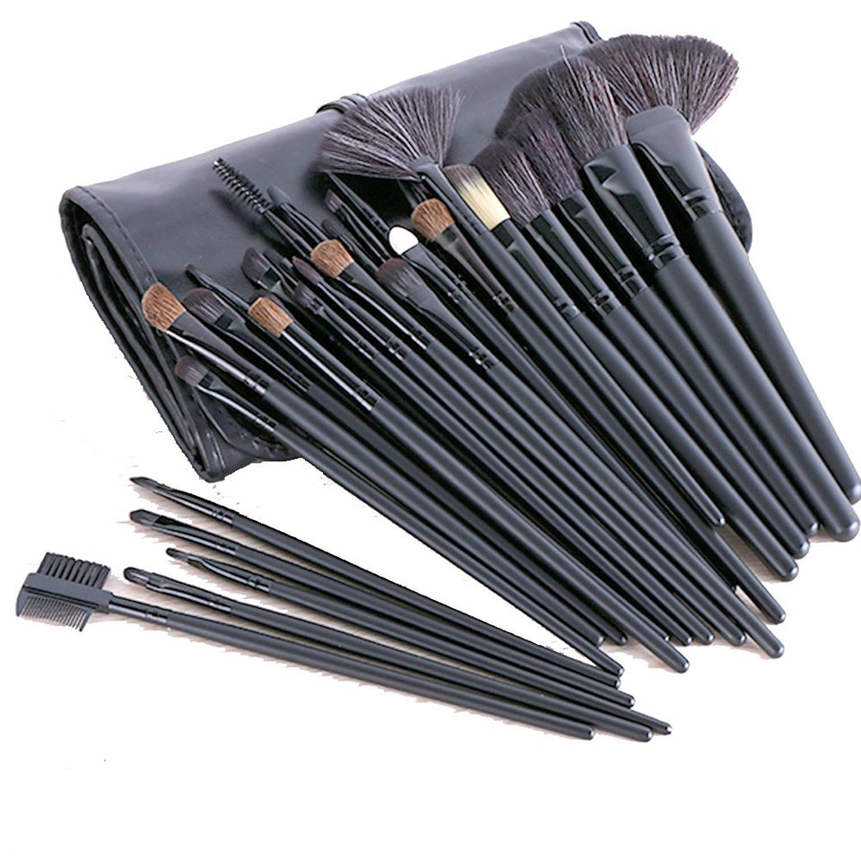 Base Maquillaje Professional Set de Brochas - RFAIKA 32 Piezas Pinceles de Maquillaje Suaves Belleza Maquillaje - Sombras de Ojos Set de Brochas Cosmético Fundación Ojo Cara Sonrojo Cepillos Polvos Maquillaje (negro)