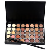 Hennta ¡Nuevo Cosmetic Matte Eyeshadow Cream Paleta de Maquillaje Shimmer Set 40 Color + Brush Set