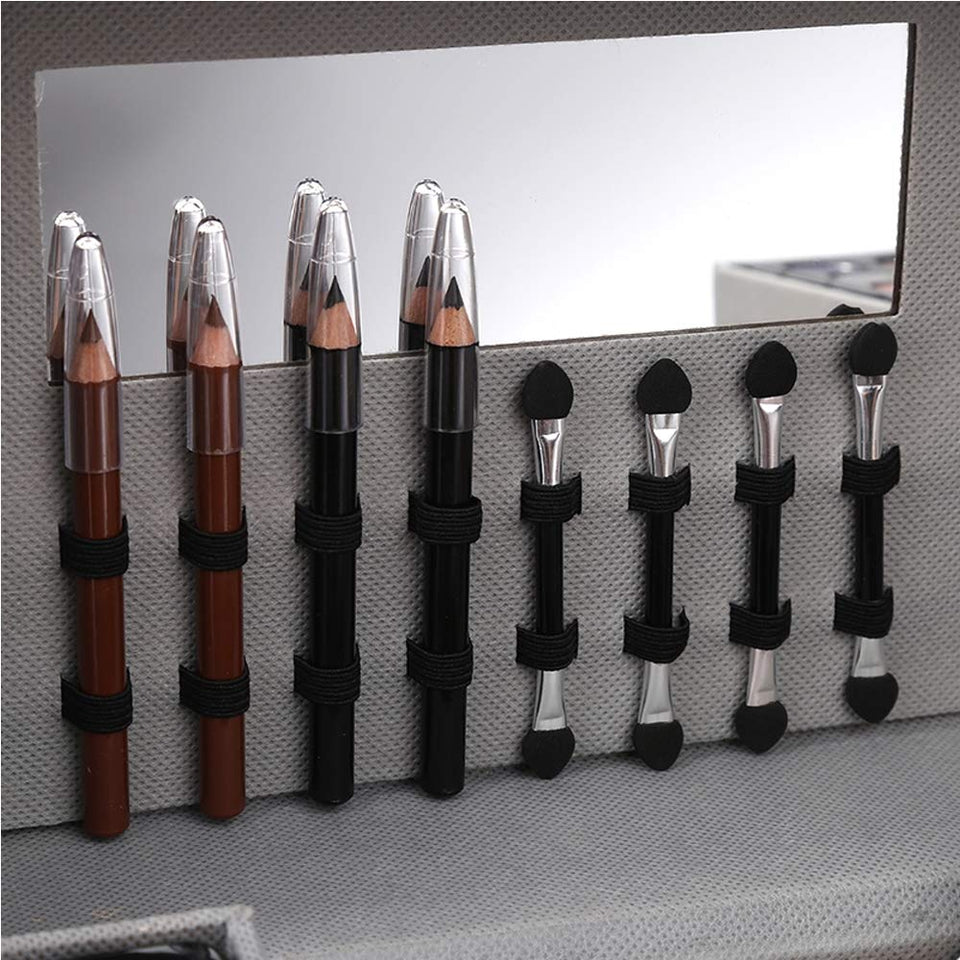 JWR Estuche de cosméticos Kit de Maquillaje Sombra de Ojos Rubor Espejo Corrector Lápiz Labial Estuche Maletas,Gold